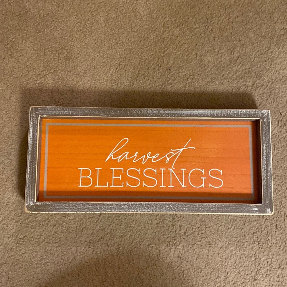 Harvest Blessings Wood Box Sign